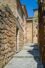 Vertica photo of Civita di Bagnoregio old town narrow street