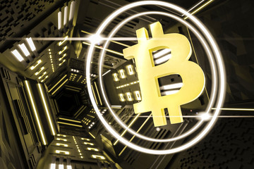 Digitaler Bitcoin von der Seite