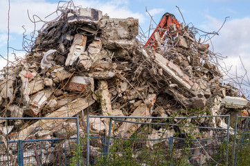 Bauschutt auf einer Baustelle