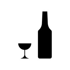 Wine bottle with wine glass icon