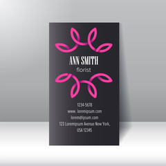 Template of business card for florist. 