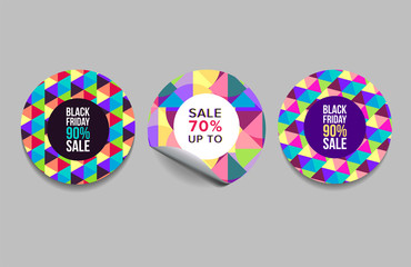 Sale labels on color paper 