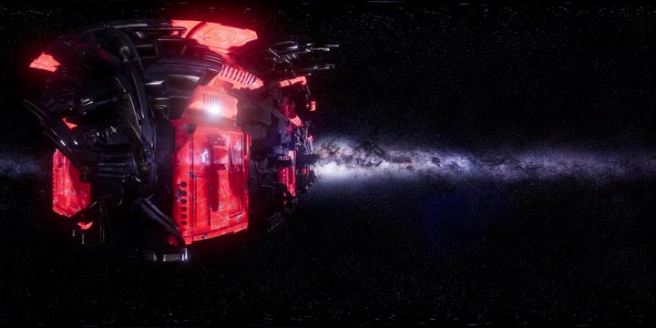 big alien mothership in space. ready for use in vr360 virtual reality