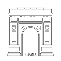 Triumphal arch in Bucharest, Romania. Historic architecture. Romania landmark