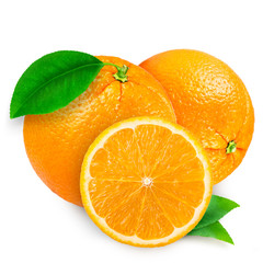 fresh orange isolated on white background