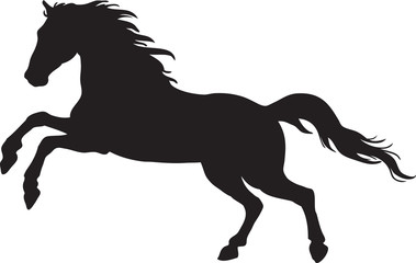 Fototapeta na wymiar Black silhouette of horse