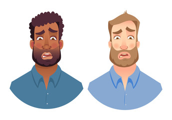 emotions of man face set