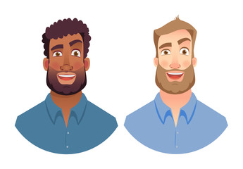 Fototapeta premium emotions of man face set