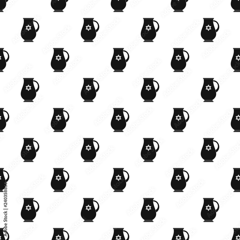 Poster jewish jug pattern seamless vector repeat geometric for any web design