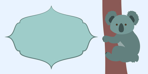 Photo frame with coala. Decoration element for design