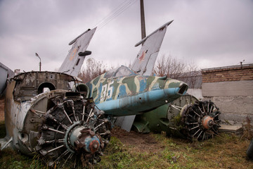 old airplane engine