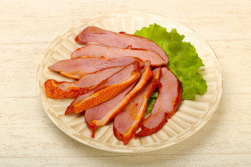 Sliced duck breast