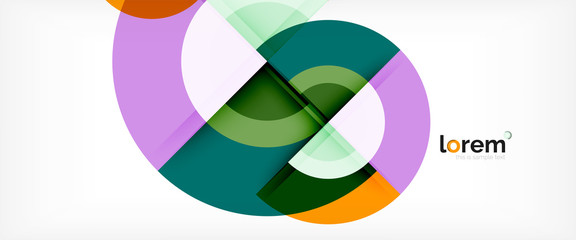 Obraz premium Modern geometric circles abstract background, colorful round shapes with shadow effects