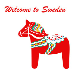Red dala horse - national symbol of Sweden from Dalarna
