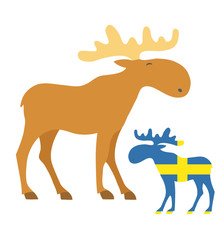 Moose cartoon icon