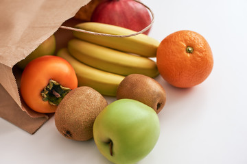 Only fresh ingredients. Close-up of Fresh fruits from store