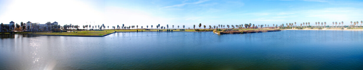 Fototapeta na wymiar PANORÁMICA EN COSTA BALLENA. CHIPIONA, CÁDIZ. ANDALUCÍA. ESPAÑA