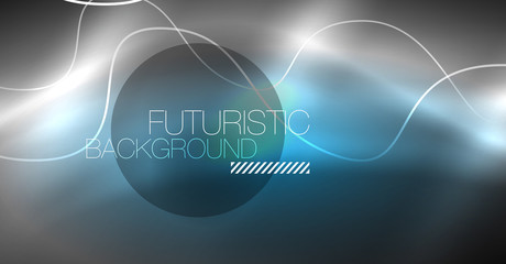 Neon lines wave background. Abstract composition