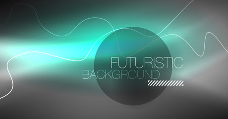 Neon lines wave background. Abstract composition
