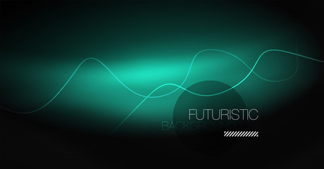 Neon lines wave background. Abstract composition