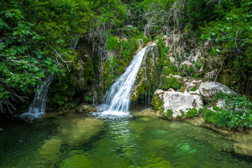 waterfall in deep forest