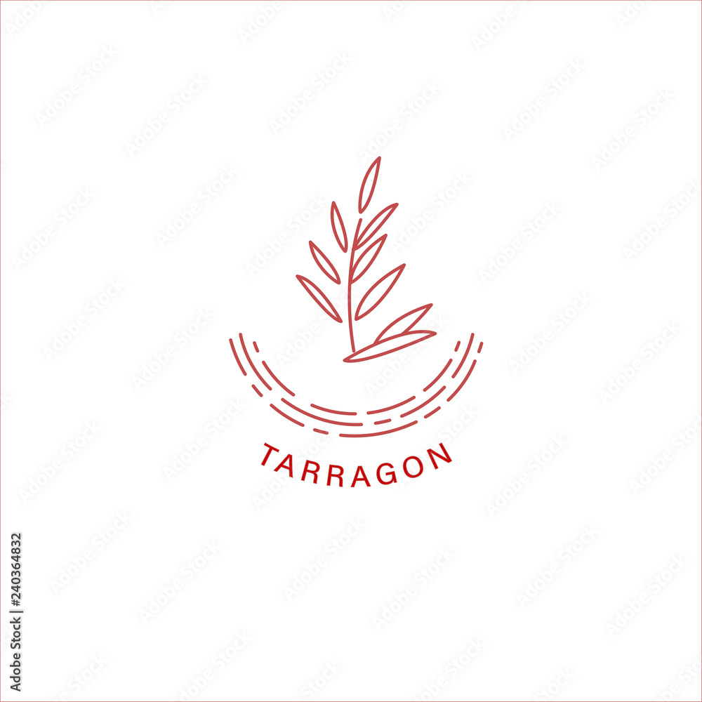 Wall mural Vector icon and logo for spices and herbs. Editable outline stroke size. Line flat contour, thin and linear design. Simple icons. Concept illustration. Sign, symbol, element. - Wall murals