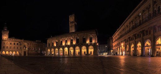 Bologna square at night