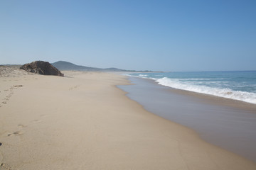 Fototapeta na wymiar Mist at Furnas Beach; Xuno; Galicia