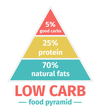 The Low Carb Diet Food Pyramid. Vector illustration. Infographic