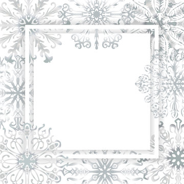 Background with gold snowflakes and a place for text. Vector illustration. EPS10