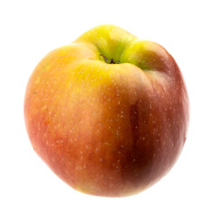 One red apple on a white background