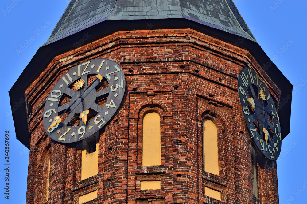 Wall mural Tower of Koenigsberg Cathedral, Gothic temple of the 14th century. Symbol of Kaliningrad (until 1946 Koenigsberg), Russia