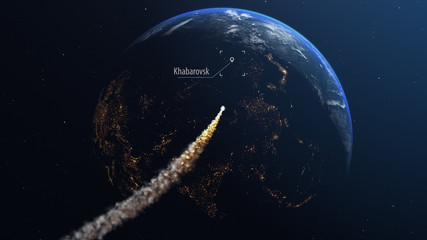 Obraz na płótnie Canvas Asteroid and Earth