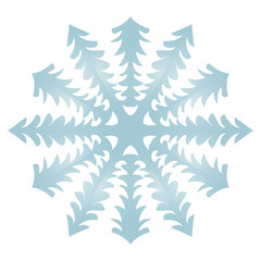 Blue Icon snowflake on a white background. Vector illustration. EPS 10