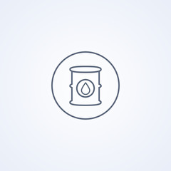 Oil barrel, vector best gray line icon
