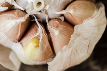 garlic in macro style ready for cook 