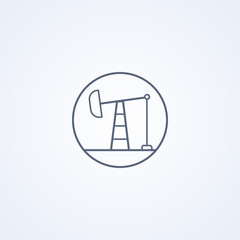 Oil pump, vector best gray line icon