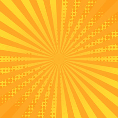 Retro comic background. Striped rays background for comics book.