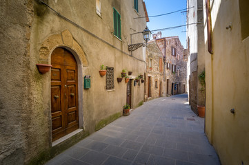 Narrow streets of old Pitigliano