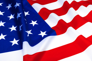 Close-up of waving American flag