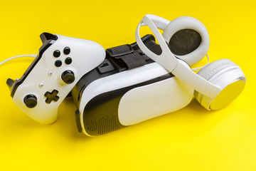 gamer workspace concept, top view