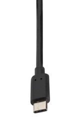 black usb connector closeup isolated on white background