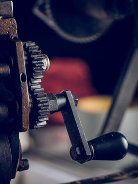 Lever of old industrial machine