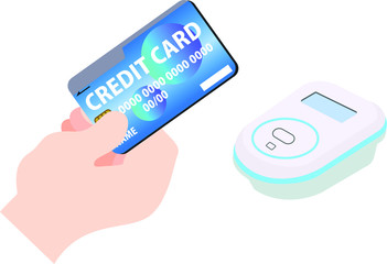 Payment of electronic money by Polka dot pattern Credit card