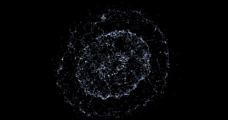 Water splash explode from center around itself. hight resulotion for element