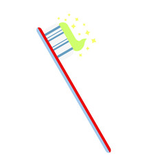 Simple Image toothbrush with toothpaste. Vector illustration. EPS 10.