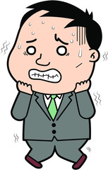 ガクブルしている男性サラリーマン