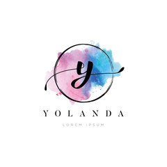 Water Color Letter Type Y Logo