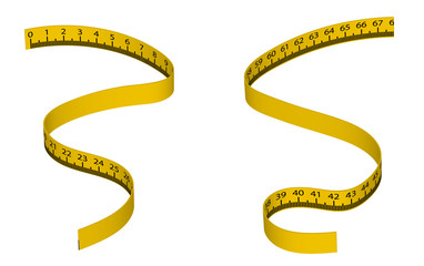 Body measuring tape measure. Fitness, weight loss. Body volume.