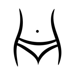 The body of a fitness model. Vector illustration. Icon.